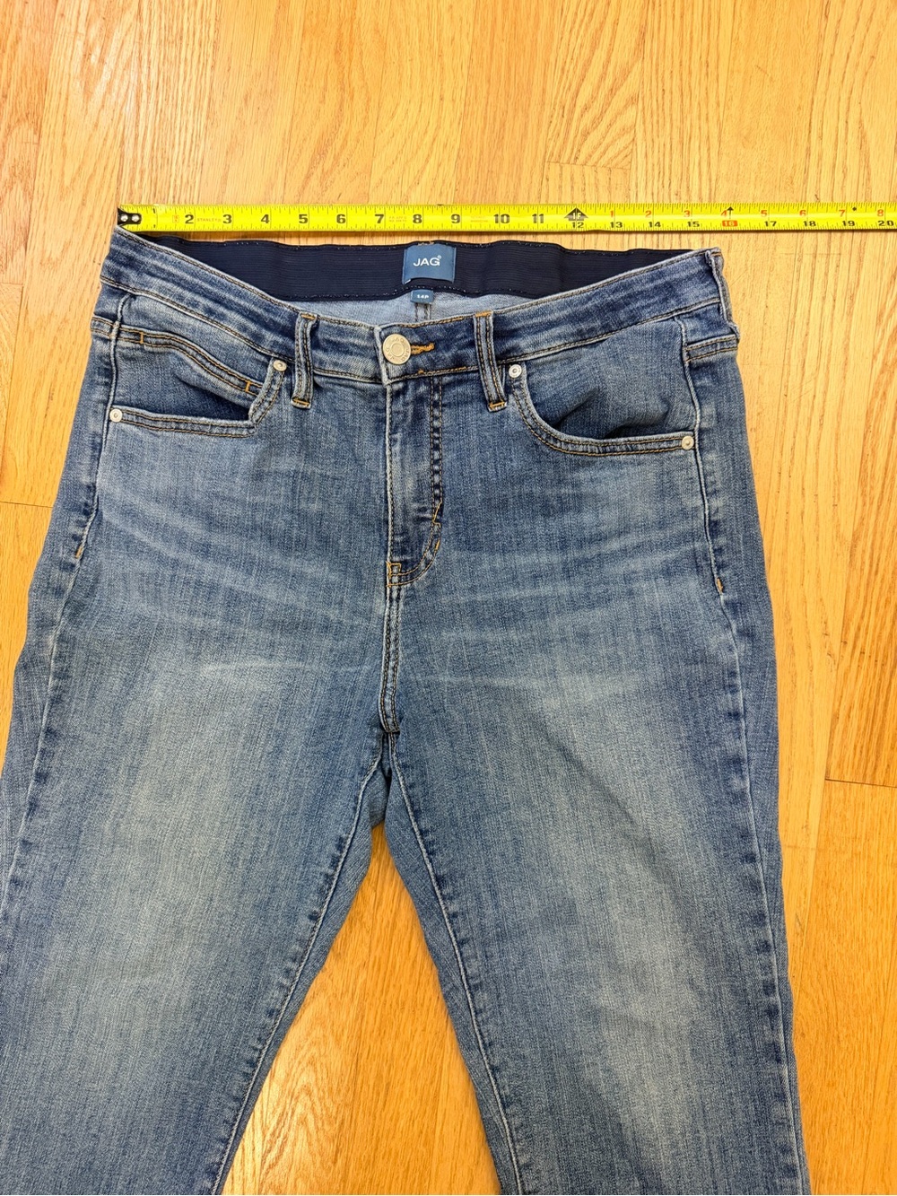 Women's Size 14P "Jag" Jeans Light Blue Cropped Straight Ankle Jeans GUC - Picture 3 of 8